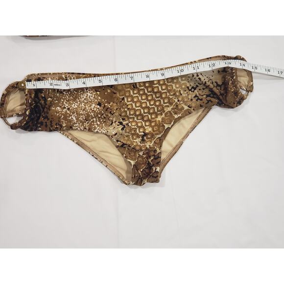 AVA Brown Snake Animal Prink Strapless Bikini Swimsuit - Size Large - Picture 5 of 6